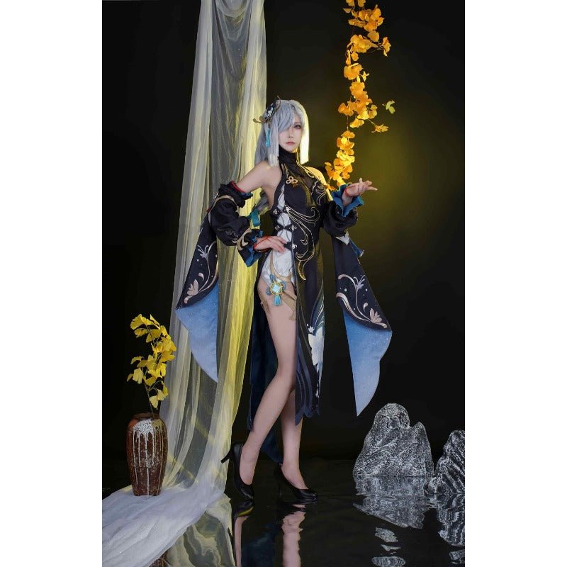 Ganyu Cheongsam Cosplay Costume from Genshin Impact - Shen He Lantern Festival Outfit - Coscosmos Ganyu Cheongsam Cosplay Costume from Genshin Impact - Shen He Lantern Festival Outfit - Coscosmos