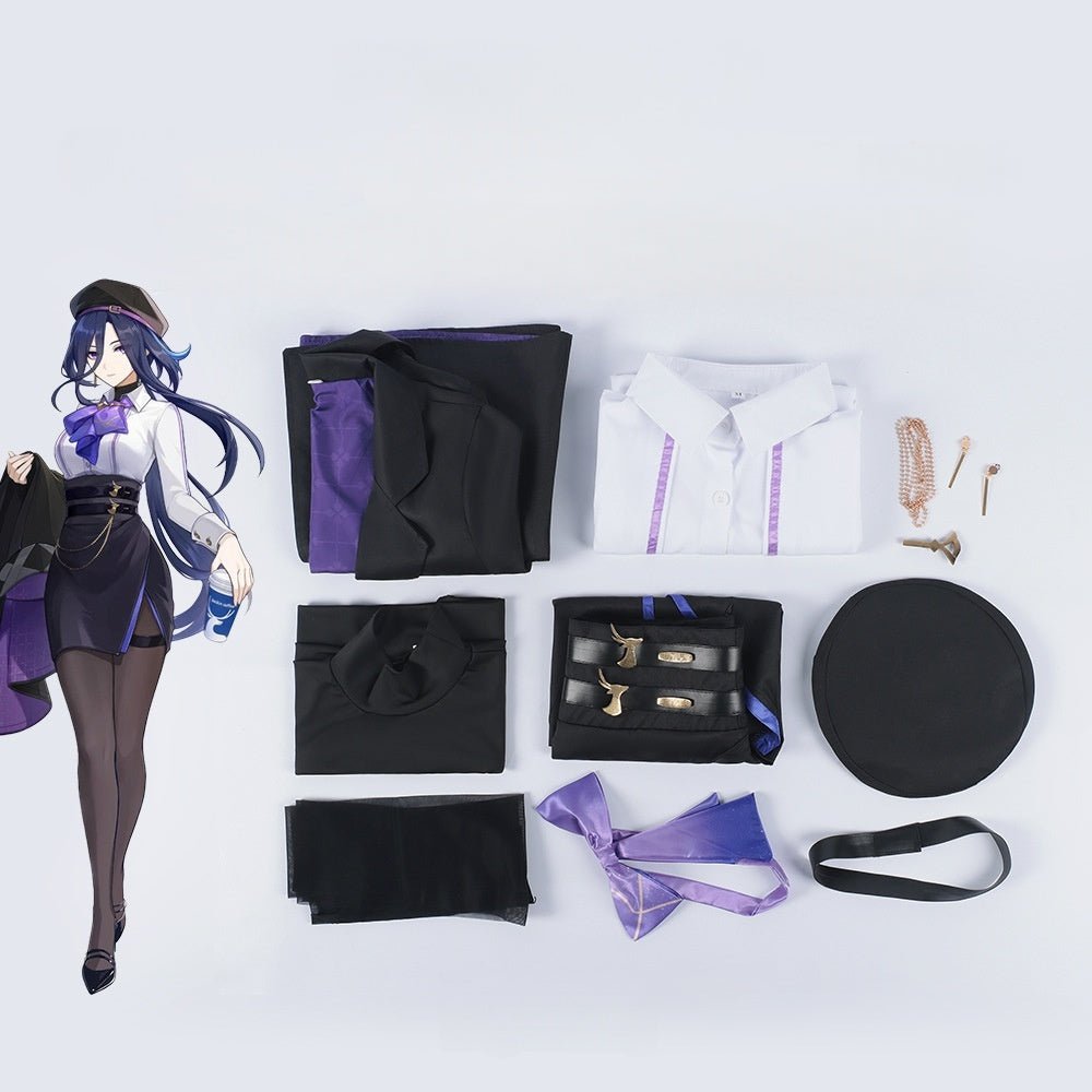 Genshin Impact Cosplay Costume Luckin Collab Sigewinne & Clorinde Game Cosplay Costume for Women - Coscosmos Genshin Impact Cosplay Costume Luckin Collab Sigewinne & Clorinde Game Cosplay Costume for Women - Coscosmos