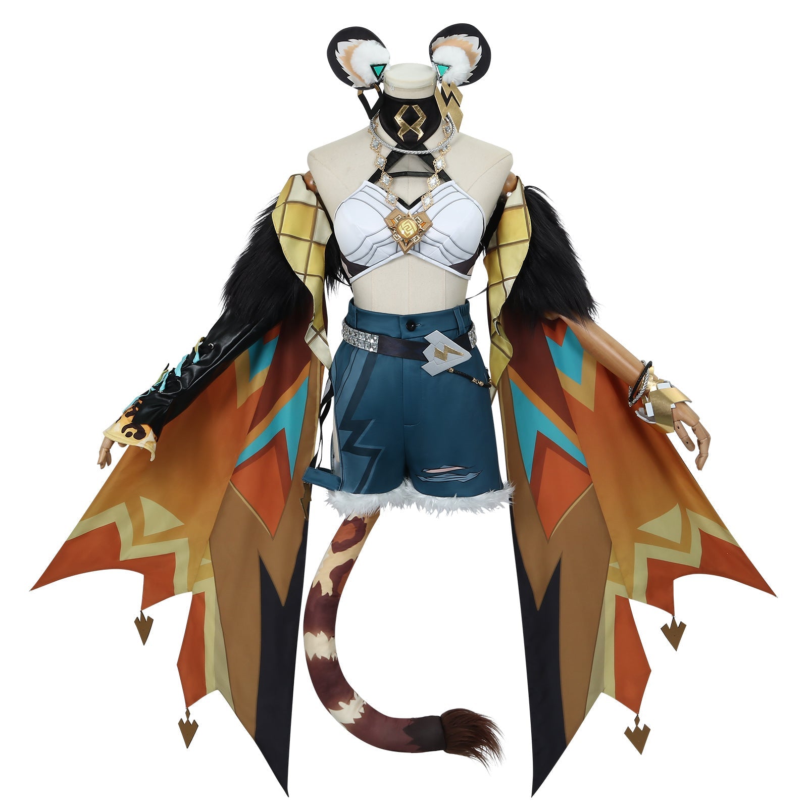 Genshin Impact Natlan Cosplay Costume - Xilonen Rollerblading Panther Girl Outfit - Coscosmos Genshin Impact Natlan Cosplay Costume - Xilonen Rollerblading Panther Girl Outfit - Coscosmos
