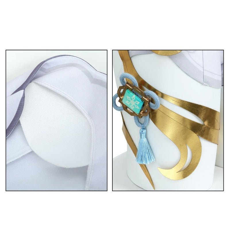 Genshin Impact Shenhe Cold Flower, Hidden Dew Cosplay Costume – Elegant LNY Outfit - Coscosmos Genshin Impact Shenhe Cold Flower, Hidden Dew Cosplay Costume – Elegant LNY Outfit - Coscosmos