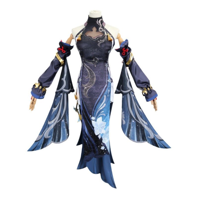 Genshin Impact Shenhe Cold Flower, Hidden Dew Cosplay Costume – Elegant LNY Outfit - Coscosmos Genshin Impact Shenhe Cold Flower, Hidden Dew Cosplay Costume – Elegant LNY Outfit - Coscosmos