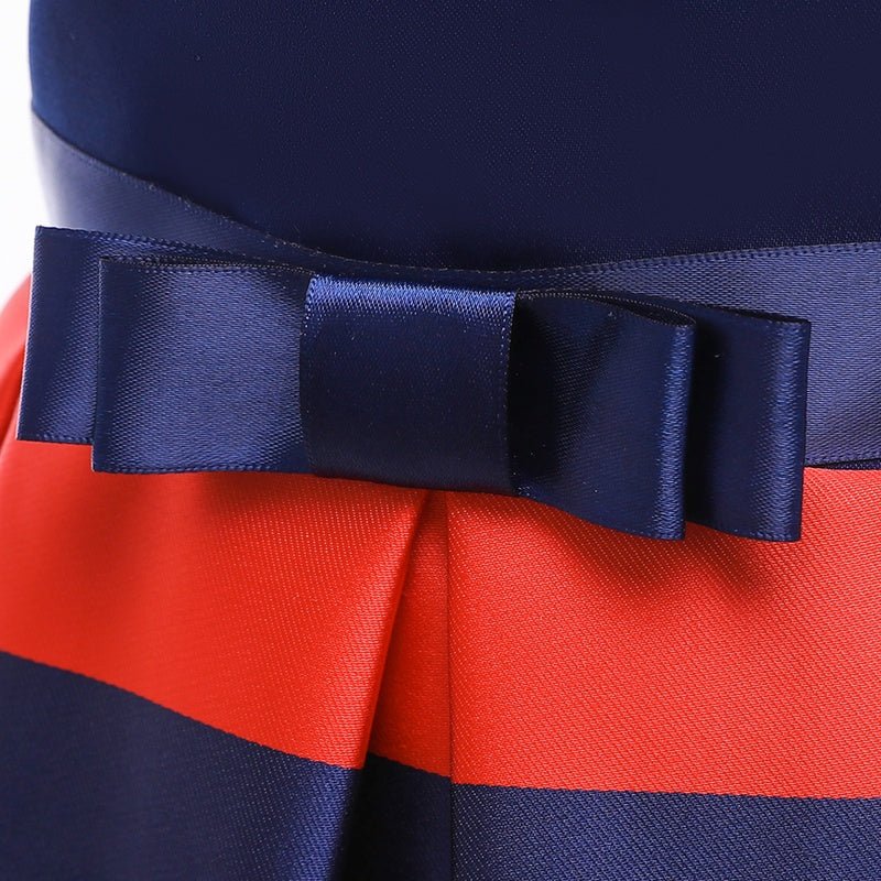 Girls Summer Sleeveless Off Shoulder Stripe Dress Princess Birthday Party Costume - Pink Stripe - Coscosmos Girls Summer Sleeveless Off Shoulder Stripe Dress Princess Birthday Party Costume - Pink Stripe - Coscosmos