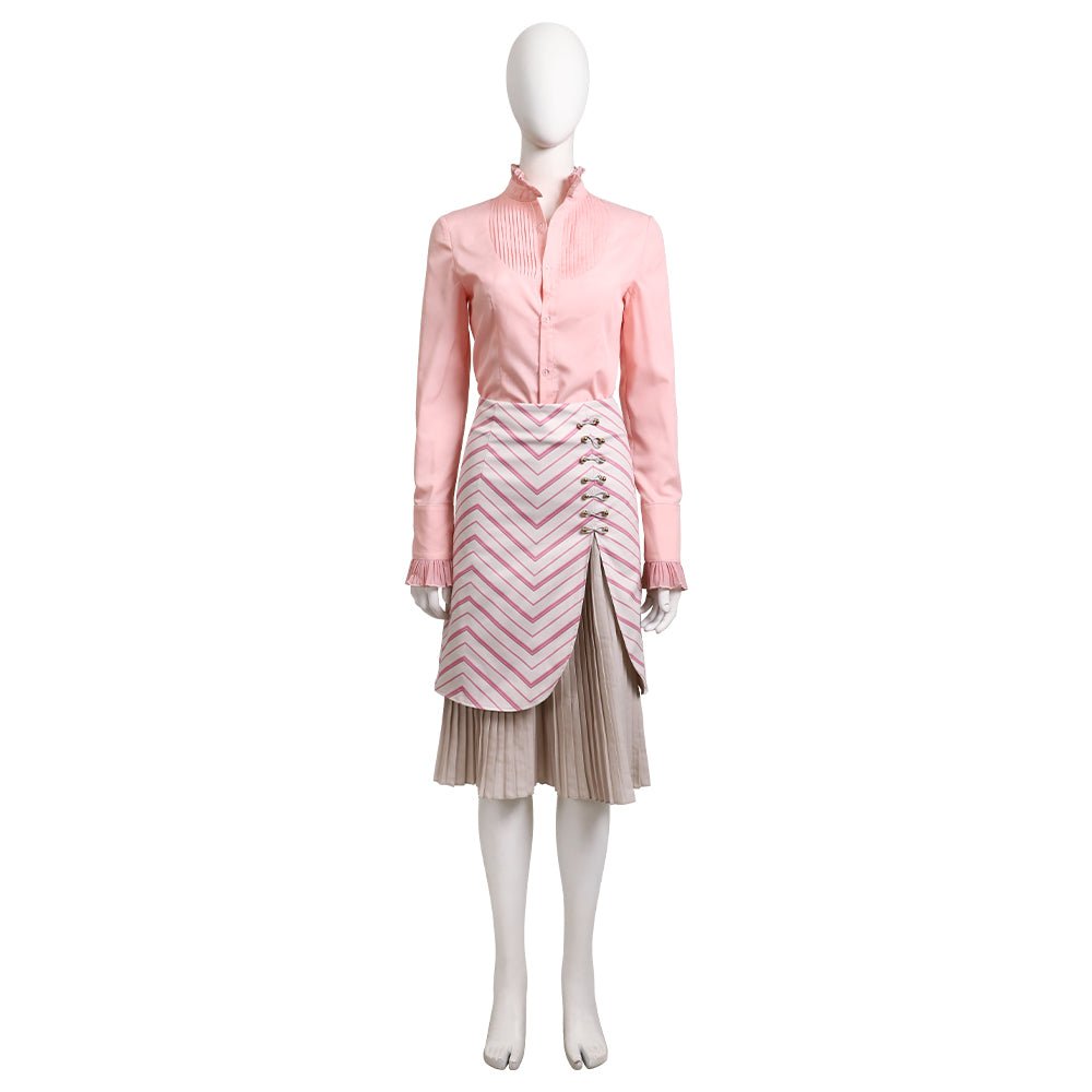 Glinda the Good Witch Costume from Wicked - Striped Outfit for Musical Performances - Coscosmos Glinda the Good Witch Costume from Wicked - Striped Outfit for Musical Performances - Coscosmos