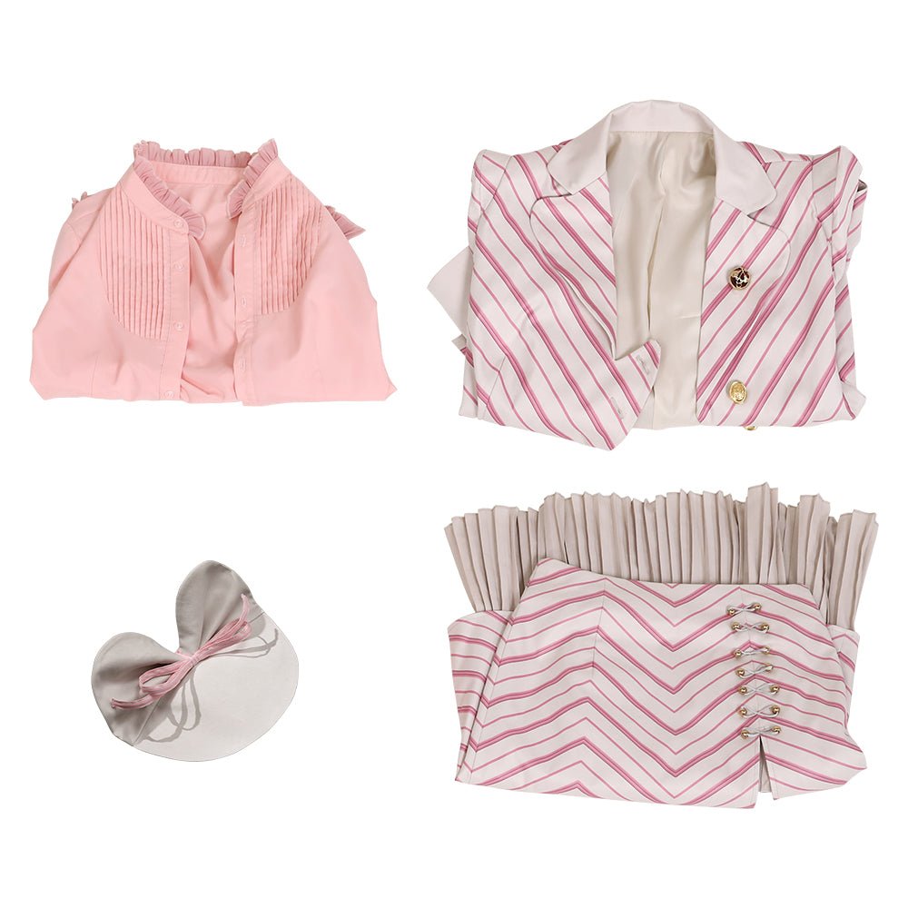 Glinda the Good Witch Costume from Wicked - Striped Outfit for Musical Performances - Coscosmos Glinda the Good Witch Costume from Wicked - Striped Outfit for Musical Performances - Coscosmos