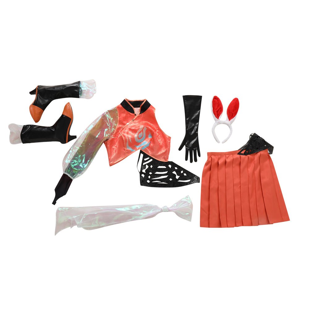 Gongsun Li Costume Honor of Kings Rabbit Dress Chinese Dance Uniform Cosplay - Coscosmos Gongsun Li Costume Honor of Kings Rabbit Dress Chinese Dance Uniform Cosplay - Coscosmos