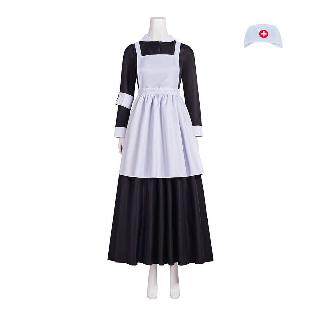 Great War Nurse Florence Nightingale Cosplay Costume Nurse Doctor Uniform Dress With Hat - Coscosmos Great War Nurse Florence Nightingale Cosplay Costume Nurse Doctor Uniform Dress With Hat - Coscosmos
