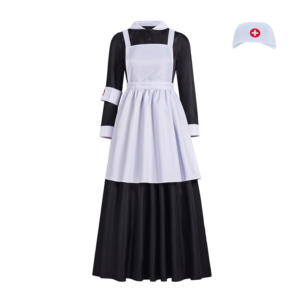 Great War Nurse Florence Nightingale Cosplay Costume Nurse Doctor Uniform Dress With Hat - Coscosmos Great War Nurse Florence Nightingale Cosplay Costume Nurse Doctor Uniform Dress With Hat - Coscosmos