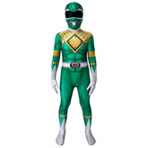 Green Ranger Cosplay Suit Power Rangers HQ Printed Spandex Costume for Kids - Coscosmos