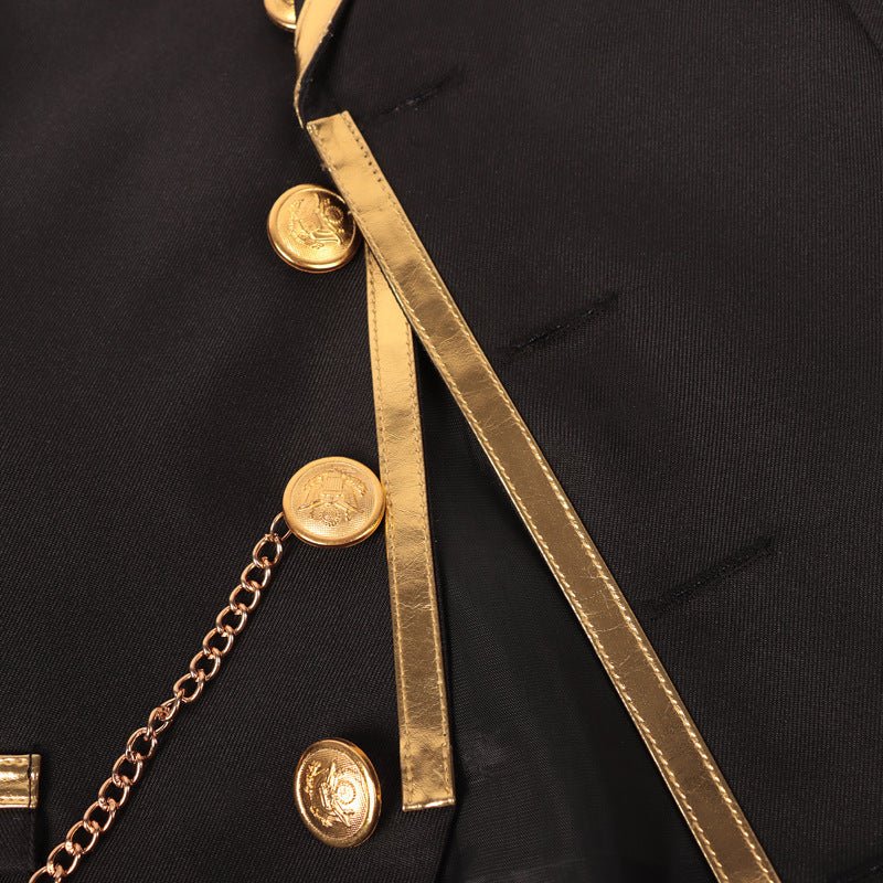 Halloween European and American Medieval Single - Breasted Vest Retro Men's Formal Dress Gold - Edged Vest - Coscosmos Halloween European and American Medieval Single - Breasted Vest Retro Men's Formal Dress Gold - Edged Vest - Coscosmos