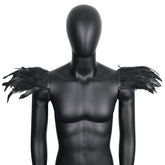 Halloween Feather Shoulder Cape Gothic Role - Play Accessory for Cosplay - Coscosmos
