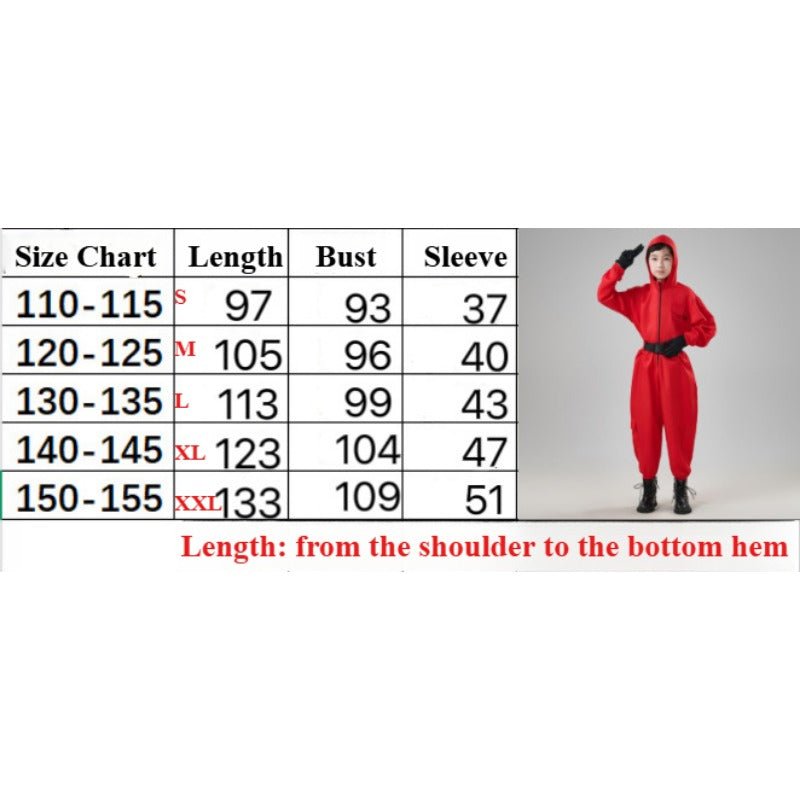 Halloween Paper Money House Dali Kids Jumpsuit Movie Cosplay Outfit - Coscosmos Halloween Paper Money House Dali Kids Jumpsuit Movie Cosplay Outfit - Coscosmos