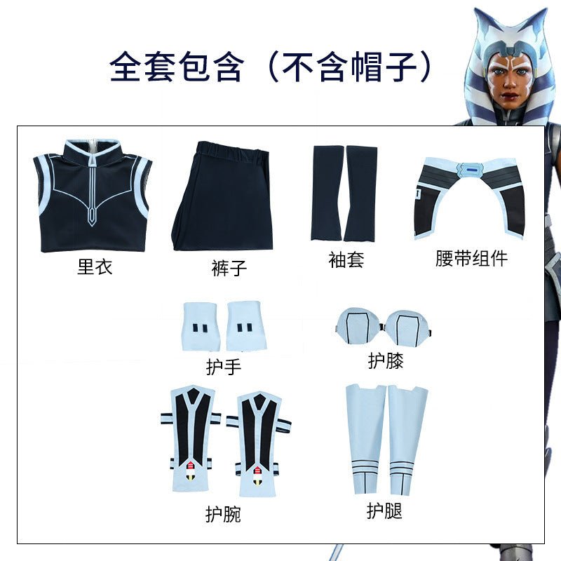 Halloween Star Wars Clone Wars Ahsoka Tano Cosplay Costume Full Set - Coscosmos Halloween Star Wars Clone Wars Ahsoka Tano Cosplay Costume Full Set - Coscosmos