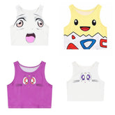 Harajuku Kawaii 3D Print Gradient Crop Top – Stretchy & Stylish - Coscosmos
