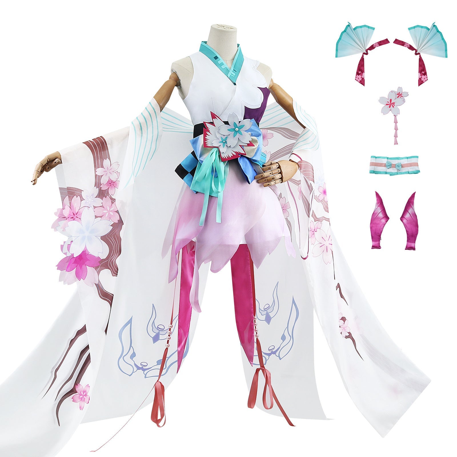 Hatsune Miku Cosplay Costume: Onmyoji Collaboration Post - Awakening Outfit - Coscosmos Hatsune Miku Cosplay Costume: Onmyoji Collaboration Post - Awakening Outfit - Coscosmos