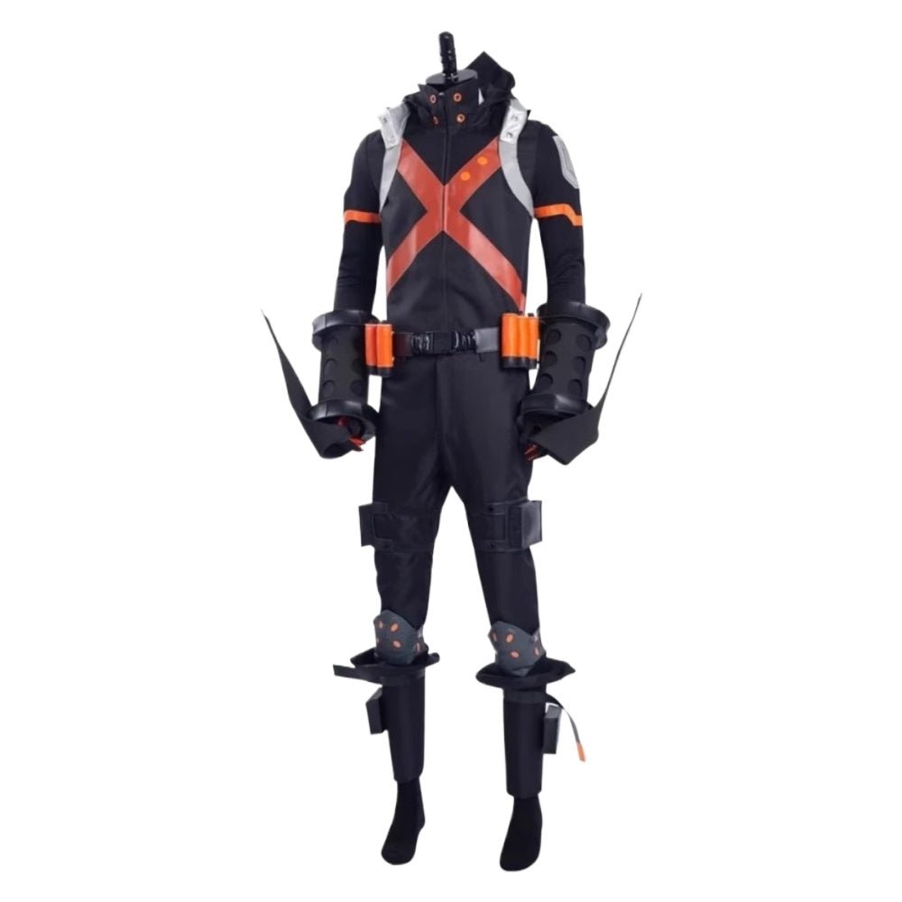 Katsuki Bakugo Long Sleeve Cosplay Costume Battle Suit Outfit - Coscosmos Katsuki Bakugo Long Sleeve Cosplay Costume Battle Suit Outfit - Coscosmos