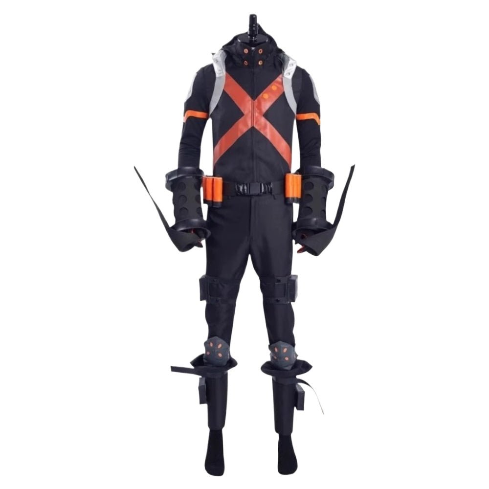 Katsuki Bakugo Long Sleeve Cosplay Costume Battle Suit Outfit - Coscosmos Katsuki Bakugo Long Sleeve Cosplay Costume Battle Suit Outfit - Coscosmos