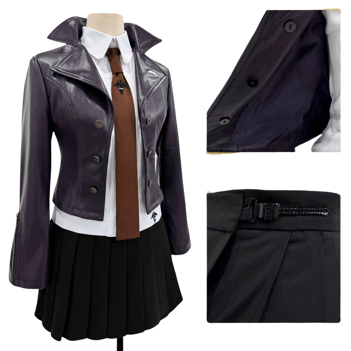 Kirigiri Kyouko Cosplay Costume - Danganronpa Game Character Outfit - Coscosmos Kirigiri Kyouko Cosplay Costume - Danganronpa Game Character Outfit - Coscosmos