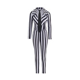 Ladies' Striped Suit with Tie Cosplay Costume – Perfect for Anime & Formal Events - Coscosmos