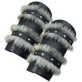Medieval Double - Layered Fur Bracers Nordic Viking Style Cosplay Arm Guards - Coscosmos