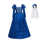 Medieval Renaissance Blue Dress Cosplay Costume - Coscosmos