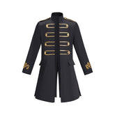 Medieval Sleeve Embroidered Black Coat - Cosplay Costume for Anime & Renaissance Faire - Coscosmos