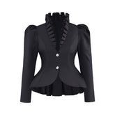 Medieval Women's Black Coat Cosplay Costume - Coscosmos