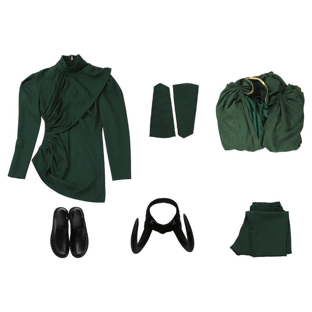 Men Loki Cosplay Costume - Deluxe Marvel Battle Uniform with Green Cape Cloak - Coscosmos Men Loki Cosplay Costume - Deluxe Marvel Battle Uniform with Green Cape Cloak - Coscosmos