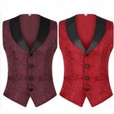 Men's Ruffled Suit Vest Halloween Medieval Steampunk Victorian Gentleman Costume - Coscosmos