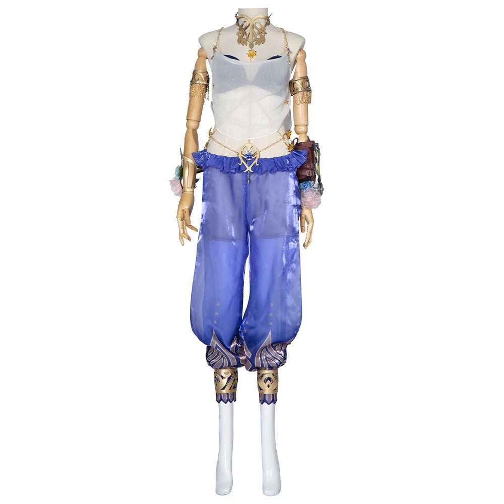 Naraka Bladepoint Canaan Blue Sexy Exotic Clothing Halloween Cosplay Costume Full Set - Coscosmos Naraka Bladepoint Canaan Blue Sexy Exotic Clothing Halloween Cosplay Costume Full Set - Coscosmos