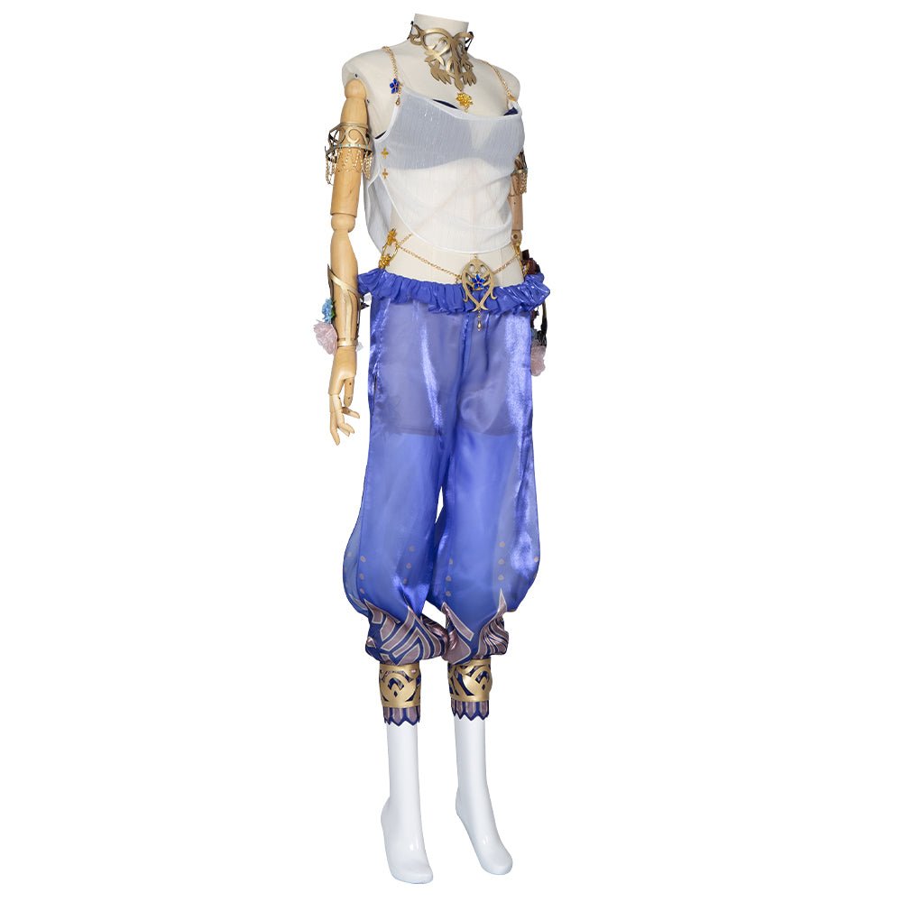 Naraka Bladepoint Canaan Blue Sexy Exotic Clothing Halloween Cosplay Costume Full Set - Coscosmos Naraka Bladepoint Canaan Blue Sexy Exotic Clothing Halloween Cosplay Costume Full Set - Coscosmos