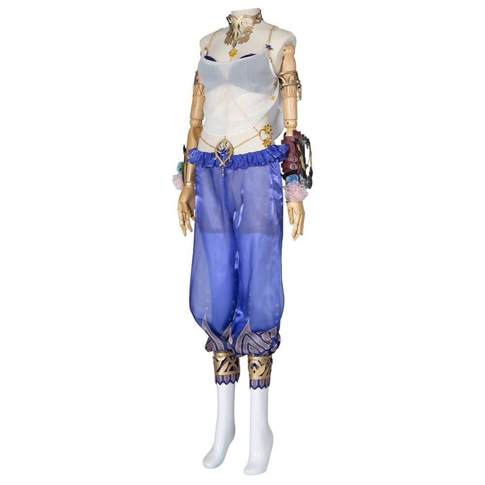 Naraka Bladepoint Canaan Blue Sexy Exotic Clothing Halloween Cosplay Costume Full Set - Coscosmos Naraka Bladepoint Canaan Blue Sexy Exotic Clothing Halloween Cosplay Costume Full Set - Coscosmos