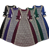 New Court Retro Dress Gown Performance Dance Noble Party Lace Satin Dress - Coscosmos