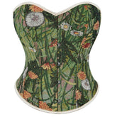 New Floral Green Edgeless Women's Push - Up Bustier Corset Top - Cosplay Costume - Coscosmos