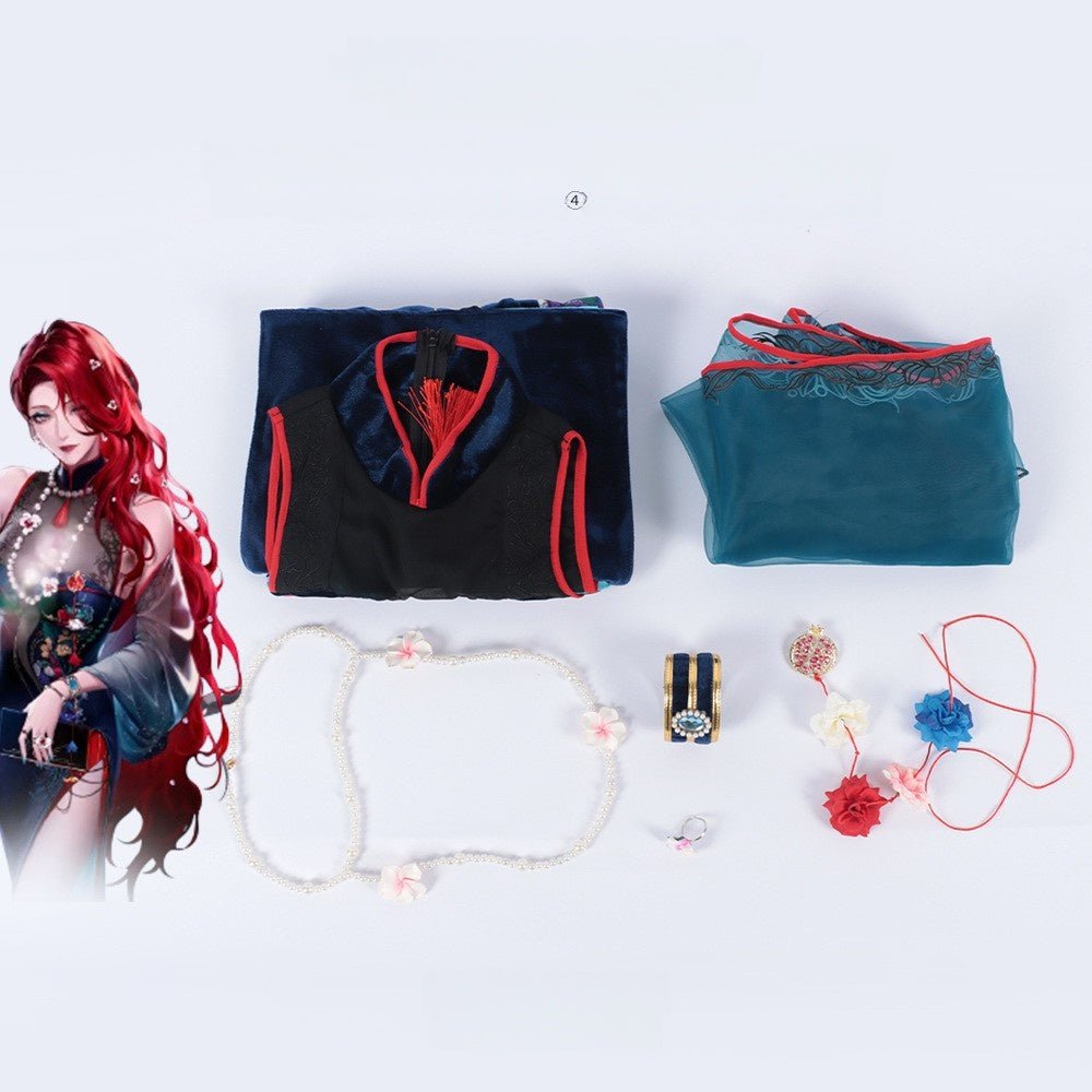 New Path to Nowhere Cosplay Costume Carmen Net Drunken Together Game Grin Ghost Bride Anime Cheongsam - Coscosmos New Path to Nowhere Cosplay Costume Carmen Net Drunken Together Game Grin Ghost Bride Anime Cheongsam - Coscosmos