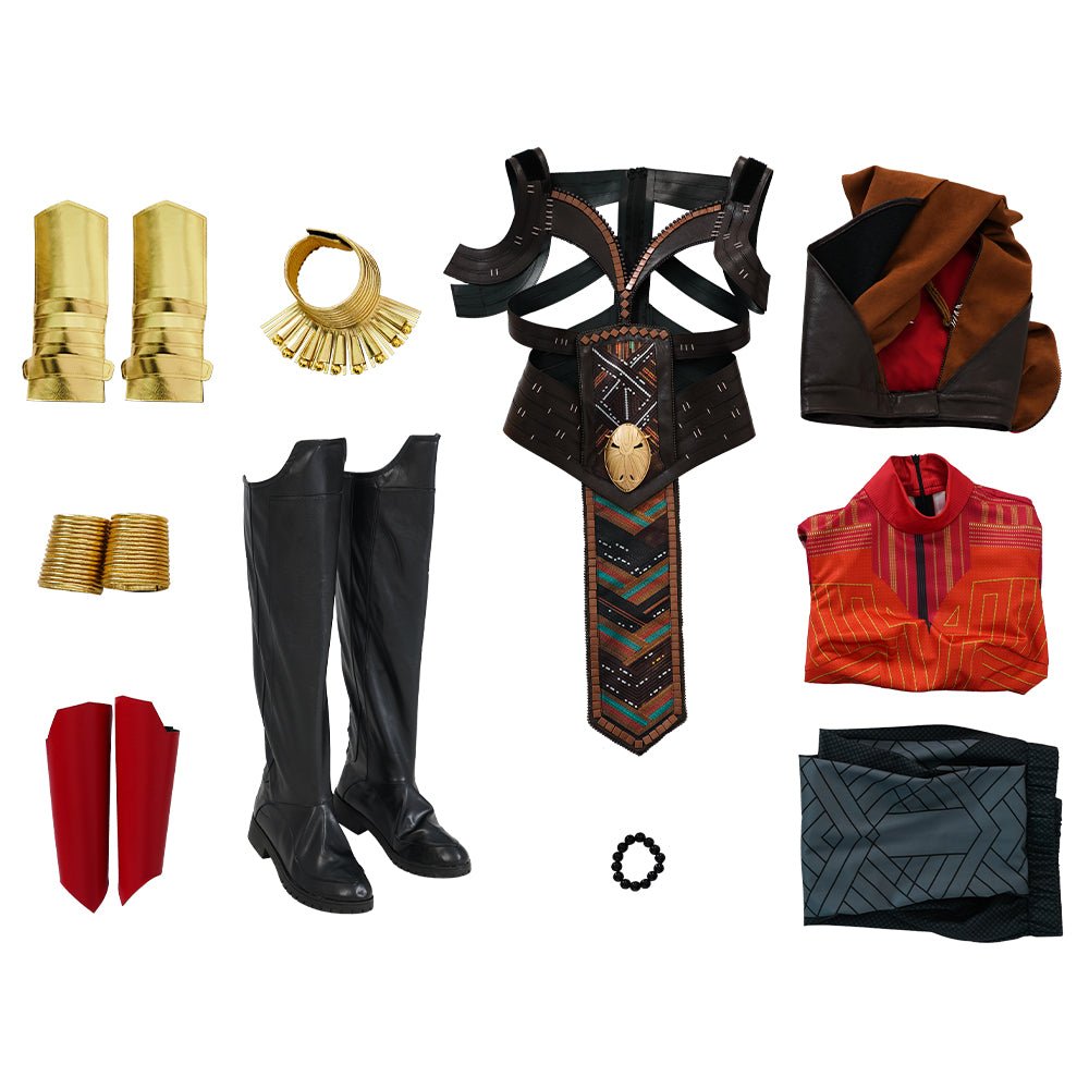 Okoye Cosplay Outfit from Black Panther: Wakanda Forever - Women's Battle Suit - Coscosmos Okoye Cosplay Outfit from Black Panther: Wakanda Forever - Women's Battle Suit - Coscosmos