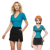 One Piece Live - Action Season 2 - Nami (Blue Short - Sleeve) Complete Costume Set - Coscosmos