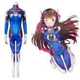 Overwatch 2 Cosplay Costume - D.Va Hana Song Full Bodysuit in PU Leather Game Outfit - Coscosmos