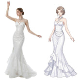 Path to Nowhere ll Crimson Curtain Interlude Full Character Costume Set - Enfer Stage Performance Apparel - Coscosmos