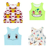 Pokémon Harajuku Style Pikachu Cute 3D Print Gradient Crop Top - Coscosmos