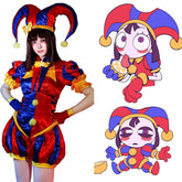 Pomni Clown Cosplay Costume Full Set from The Amazing Digital Circus - Complete Jumpsuit with Accessories for Halloween - Coscosmos