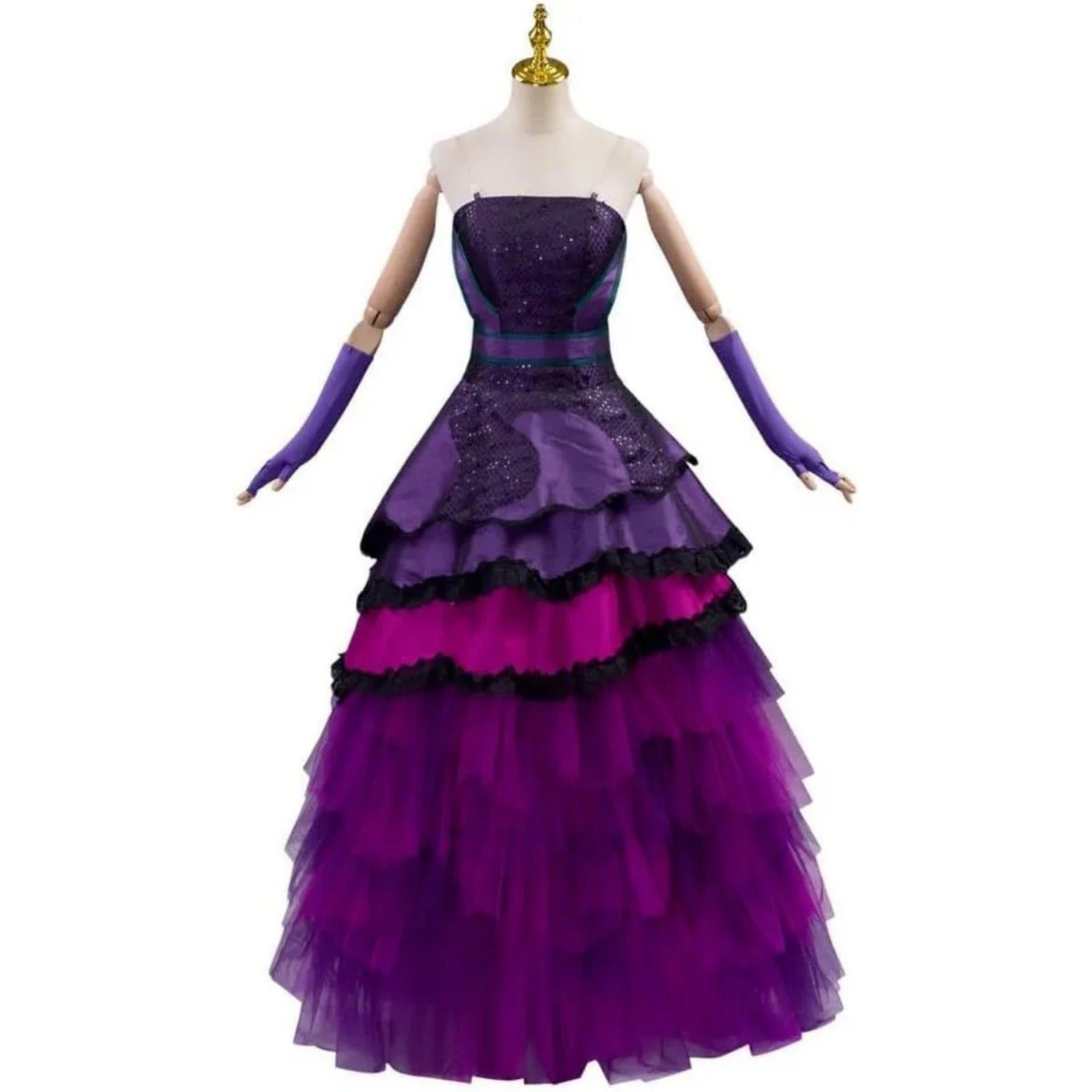 Princess Mal Serise Cospaly Costume Womens Purple/Red Ball Gown Gothic Evening Dress Suit - Coscosmos Princess Mal Serise Cospaly Costume Womens Purple/Red Ball Gown Gothic Evening Dress Suit - Coscosmos