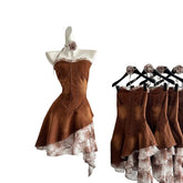 "Rich Cocoa" French Romantic Summer New Design Denim Bustier Dress Women - Cosplay Costume - Coscosmos