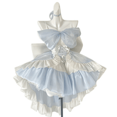 Skyward Dream·Blue Dreamy Lace Off - Shoulder Sequin Mini Dress - Elegant Performance Costume and Party Gown - Coscosmos