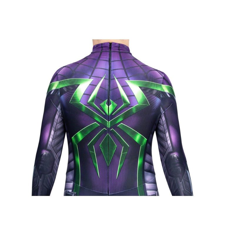 Spider Man Miles Morales Purple Reign Suit HD Printed Cosplay Costume for Kids - Coscosmos Spider Man Miles Morales Purple Reign Suit HD Printed Cosplay Costume for Kids - Coscosmos