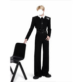 Spliced Fake‑Two‑Piece Waist‑Fitted Blazer Cosplay Costume - Coscosmos