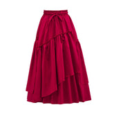 Spring Retro Women's Corduroy Skirt – Vintage Checkered Pleated Medieval Cosplay Skirt - Coscosmos