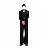 Structured Shoulder Waist-Tailored Blazer Custom Design Formal Suit - Coscosmos