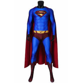 Super Hero Infinite Earths Clark Blue Cosplay Suit with Cloak - Coscosmos