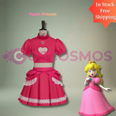 Super Mario Princess Peach Pink Short Dress and Top Two - Piece Set - Coscosmos