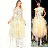 The Addams Family Wednesday Enid Sinclair Pink Sequin Evening Gown with Petticoat for Cosplay & Parties - Coscosmos